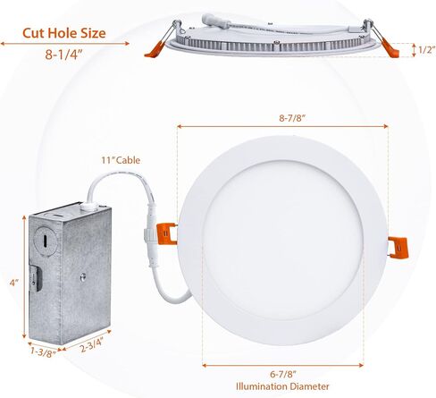 6-Pack 6-Inch 2700K-6000K Color Selectable, Oil Rubbed Bronze Trim, Ultra-Thin LED Recessed Ceiling Downlight with J-Box, Dimmable Can-Killer Downlight, 12Watt (Dark Brown) in Saudi Arabia