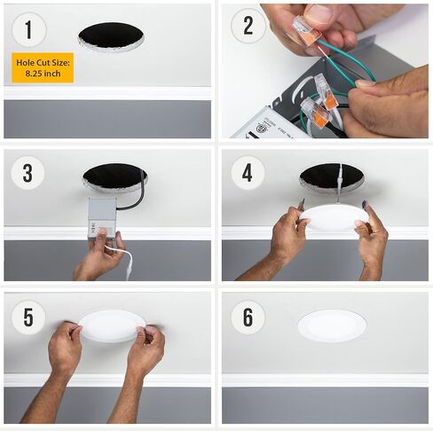 6-Pack 6-Inch 2700K-6000K Color Selectable, Oil Rubbed Bronze Trim, Ultra-Thin LED Recessed Ceiling Downlight with J-Box, Dimmable Can-Killer Downlight, 12Watt (Dark Brown) in Saudi Arabia