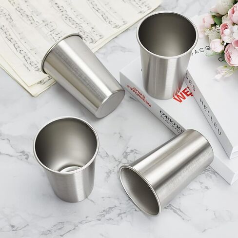 12 Pack 16oz Stainless Steel Pint Cup,Healthy Unbreakable and Stackable,Metal Drinking Glasses in Saudi Arabia