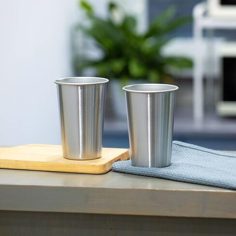 12 Pack 16oz Stainless Steel Pint Cup,Healthy Unbreakable and Stackable,Metal Drinking Glasses in Saudi Arabia