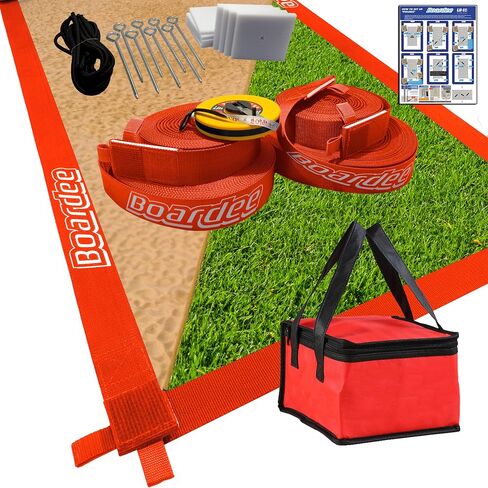Beach Volleyball Court Lines by Boardee, Adjustable & Portable for Sand & Grass - Free Bag and Tape Measure 2 in x (26.3'x52.6') Hook & Loop Lines Durable Official Weather Resistant in Saudi Arabia