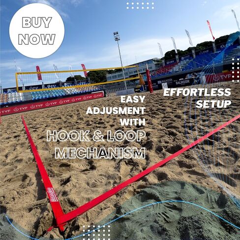 Beach Volleyball Court Lines by Boardee, Adjustable & Portable for Sand & Grass - Free Bag and Tape Measure 2 in x (26.3'x52.6') Hook & Loop Lines Durable Official Weather Resistant in Saudi Arabia