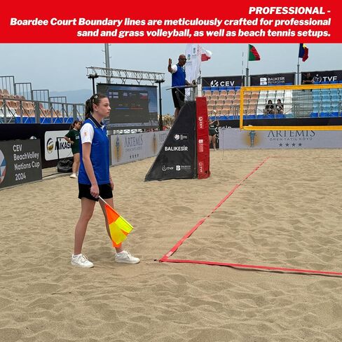 Beach Volleyball Court Lines by Boardee, Adjustable & Portable for Sand & Grass - Free Bag and Tape Measure 2 in x (26.3'x52.6') Hook & Loop Lines Durable Official Weather Resistant in Saudi Arabia