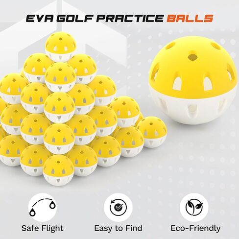 Practice Golf Balls (20-Pack) 42mm Limited-Flight Rubber Golf Balls to Improve Your Swing - Hollow Airflow Mini Soft Balls - Good for Home Putting & Backyard Swing, Indoor & Outdoor in Saudi Arabia