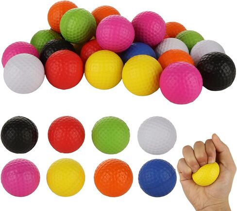 80 Pcs Foam Golf Practice Balls Realistic Feel Flight Training Balls Soft Foam Golf Balls for Indoor or Outdoor Backyard Training (Yellow, Orange, Red, Rose, Green, Blue, White, Black) in Saudi Arabia