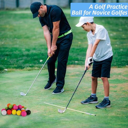 80 Pcs Foam Golf Practice Balls Realistic Feel Flight Training Balls Soft Foam Golf Balls for Indoor or Outdoor Backyard Training (Yellow, Orange, Red, Rose, Green, Blue, White, Black) in Saudi Arabia