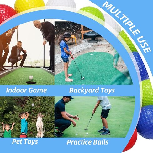 80 Pcs Foam Golf Practice Balls Realistic Feel Flight Training Balls Soft Foam Golf Balls for Indoor or Outdoor Backyard Training (Yellow, Orange, Red, Rose, Green, Blue, White, Black) in Saudi Arabia
