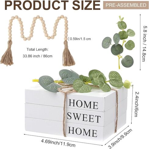 كتب وهمية للديكور، مجموعة كتب زخرفية مكدسة على الوجهين من كتب الديكور والكتب الصناعية لرف الكتب ومدخل الطاولة وديكور حامل التلفزيون عناصر ديكور لغرفة المعيشة in Kuwait