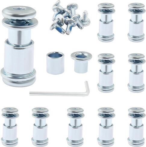 Luomorgo 36 قطعة/1 مجموعة برغي فاصل محور عجلة التزلج المضمنة، 6 مم/15/64 بوصة OD محاور مقبس سداسي للتزلج الأسطواني مع مفتاح ربط M4 Allen in Kuwait