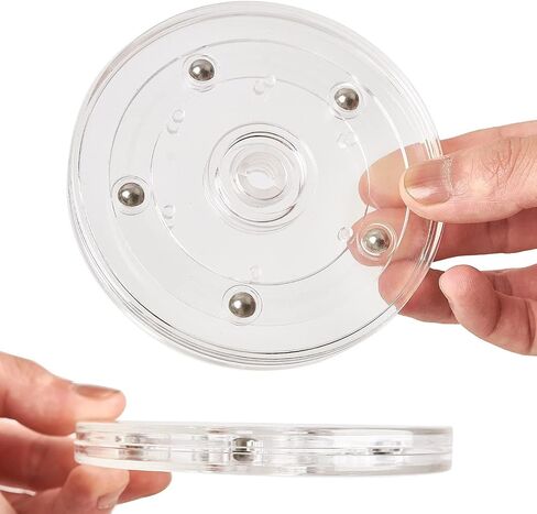 2 Pack 4" Lazy Susan Turntable Acrylic Ball Bearing Rotating Tray for Spice Rack Table Cake Kitchen Pantry Decorating TV Laptop Computer Monitor in Kuwait