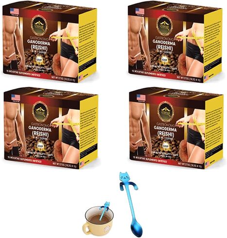 Eternal Spirit Beauty 4 in 1 Coffee, with GANODERMA (REISHI) – Pack of 2. Bonus 1 Stainless Steel Cute Mini Cat Spoon, Assorted Colors in Saudi Arabia