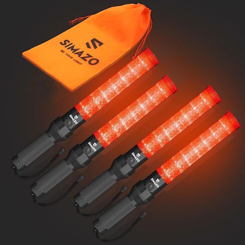 8 Pack 16 Inch Signal Traffic Wand, Red LED Traffic Control Wand with 3 Flashing Modes, Traffic Safety Baton with Wrist Strap for Car Directing, Parking Guides in Saudi Arabia