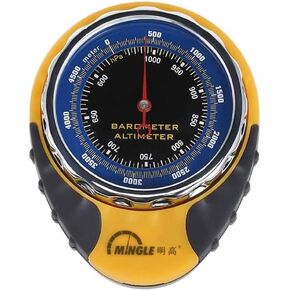Altimeter, Portable Multi Functional Digital Altimeter Barometer for Outdoor Camping Hiking Climbing, Yellow