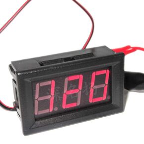 JacobsParts DC 5-120V 2-Wire Voltmeter 3-Digit LED Display Panel Volt Meter Digital Voltage Tester (Green)