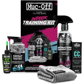 Muc Off Indoor Training Kit - Must-Have Essentials for Indoor Cycling and Fitness Training - Includes Equipment Cleaner and Chamois Cream,One Size