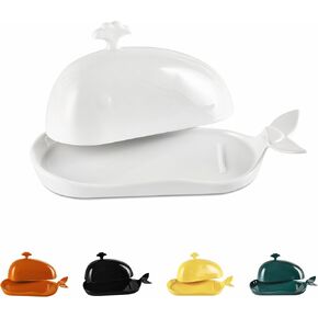 Green Porcelain Butter Storage Container with Non-slip Design for Countertop, A Charming Addition to Any Breakfast Spread or Dinner Table