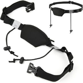 Cosmos Race Number Belt Elastic Waist Number Belt Holding Race Number Bibs for Marathon Triathlon Running, with Mini Pouch and 4 Energy Gel Holding Loops for Small Accessories, Fits 26-35 Waist Size