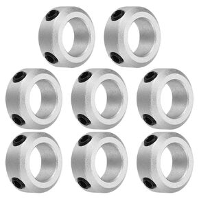 uxcell 8pcs Set Screw Collars 12mm Bore, Aluminum Shaft Collars, 20mm OD and 8mm Thickness, Set Screw Clamp Collar, Stop Collar for Linear Rod Shaft Guide