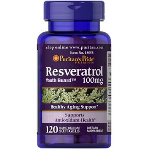 Puritan's Pride Resveratrol 100 mg / 120 Softgels