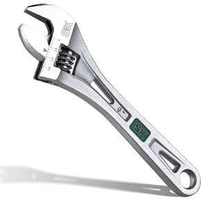 SK 3-Piece Adjustable Wrench Set, 6-Inch, 8-Inch, 10-Inch, Cr-V Steel, SAE & Metric Scales