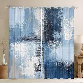 Erosebridal Ombre Blackout Curtains Brown Gradient Curtains & Drapes, Watercolor Grunge Curtains Abstract Tie Dye Black Out Curtains, Geometric Modern Window Drapes Patchwork Modern Home Decor