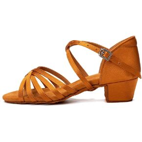 JUODVMP Girls Latin Dance Shoes Satin Ballroom Tango Salsa Practice Party Ballroom Dance Shoes