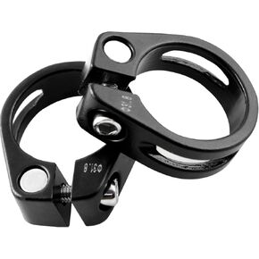 DZS ELEC 2PCS Hollow Bike Seatpost Clamp 31.8mm Mountain Bike Alloy Quick Release Seat Tube Clamp Screw Hollow Seatpost Clamp Used for Road Bike Folding Bike Black