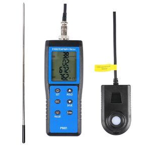 Quantum PAR Meter for LED Grow Lights, 400-700nm Wavelengths Range, Temperature and Humidity Display, PPFD Meter with 36 inch Telescopic Wand for Easy Testing in Grow Tent, Grow Room, Greenhouse