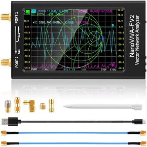 NanoVNA SV4401A محلل شبكة المتجهات، تردد 50K-4.4 جيجا هرتز 7 بوصة يغطي محلل الهوائي MF/HF/LF/UHF/VHF ويمكنه قياس أنواع مختلفة من الهوائيات 6700 مللي أمبير في الساعة يدعم البطارية الكبيرة