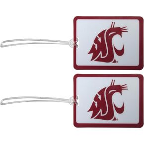Siskiyou Sports NCAA Washington State Cougars Vinyl Luggage Tag, 2pk One Size, Team Colors
