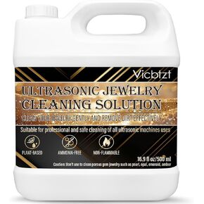 Ultrasonic Jewelry Cleaner Solution, Powerful Jewelry Cleaner Concentrate with Plant Based Formula, Safe and Non-toxic Cleaning for Diamond, Gem, Gold, Silver Ring.15.6 oz in Kuwait