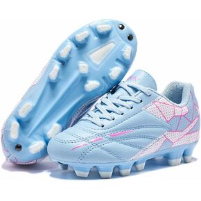 Girls Soccer Cleats for Toddler and Little Kids - FG Lace Up Soccer Shoes - Firm Ground Outsoles for Artificial Turf