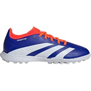 adidas Predator League J Football Boots Turf (Little Big Kid) Sneaker, Lucid Blue/White/Solar Red, 12 US Unisex