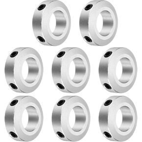 uxcell 8pcs Set Screw Collars 17mm Bore, Aluminum Shaft Collars, 32mm OD and 10mm Thickness, Set Screw Clamp Collar, Stop Collar for Linear Rod Shaft Guide