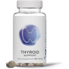 Thyroid Support, 60 Tablets (30 Day Supply), Thyroid Function and Hormone Support Dietary Supplement with Selenium, Iodine, Vitamin K2