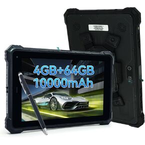 Rugged Tablet A10ST-S, 10.1 Inch Android 10 Industrial Three-proof Tablet, 4G LTE Tablet for Work, 5MP 13MP, 4GB+64GB,10000mAh Battery,WiFi,GPS,NFC,700nit,1280x800IPS, IP68 Waterproof Tablet
