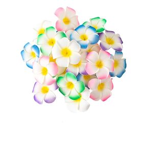 DuHouse 50Pcs 2.4" Foam Hawaiian Frangipani Artificial Plumeria Flowers Hat Hair Clips for Party Beach Vacation Home Wedding Decoration(Pink)