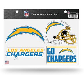 Rico Industries NFL Los Angeles Chargers Alternate Team Magnet Set 8.5" x 11" - Home Décor - Regrigerator, Office, Kitchen