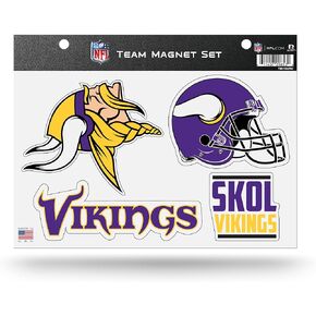 Rico Industries NFL Minnesota Vikings Alternate Team Magnet Set 8.5" x 11" - Home Décor - Regrigerator, Office, Kitchen