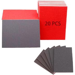 20PCS 180-2500 Grit Sanding Sponge, 3 x 4 Inch Ultra Fine Sanding Sponge Pads Wet Dry Sandpaper Sponge Block Soft Foam Sand Block Assortment for Model Metal Wood Furniture Drywall Polishing