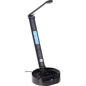 مصباح مكتبي ذكي LumiCharge مع شاحن لاسلكي، منفذ شحن USB، مصباح مكتب مع شاشة عرض رقمية لساعة، منبه، مصباح مكتبي قابل للطي متوافق مع iWatch، iPhone وAirpods in Kuwait