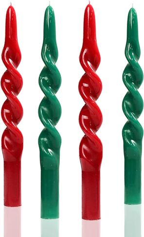 MAITREYA Olive Green Taper Candles Stick Spiral Twisted Candles-Set of 12 for Decoration Weddings Party Church-Unscented Dripless Candles,10inch(F-Olive) in Saudi Arabia