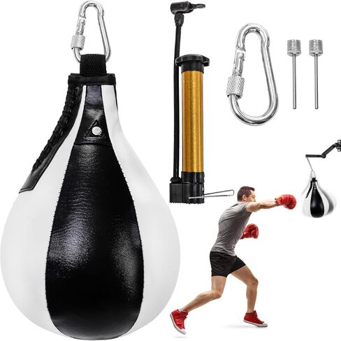 مجموعة من 5 حقائب ملاكمة للسرعة، مجموعة منفاخ حقيبة جلدية فاخرة قابلة للطي، كرة عاكسة للثقب على الحائط للبالغين والمراهقين والأطفال، تدريب فنون القتال في المنزل وممارسة التمارين الرياضية in Kuwait