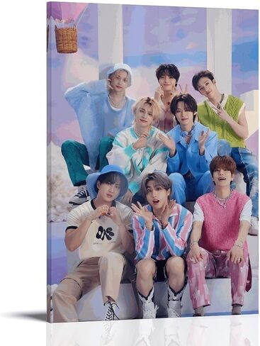 DAUO Stray Kids Boy Group Vintage Aesthetic Poster Poster Canvas Posters Decorative Room Aesthetic Bedroom Decor Wall Art Office Home Deco12x18inch(30x45cm) Unframe-style in Saudi Arabia