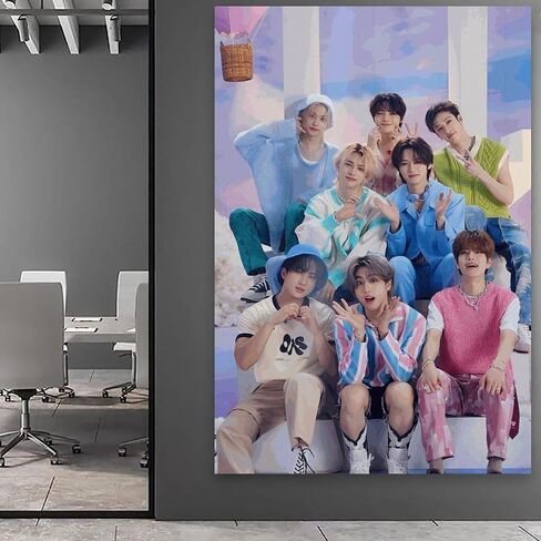DAUO Stray Kids Boy Group Vintage Aesthetic Poster Poster Canvas Posters Decorative Room Aesthetic Bedroom Decor Wall Art Office Home Deco12x18inch(30x45cm) Unframe-style in Saudi Arabia