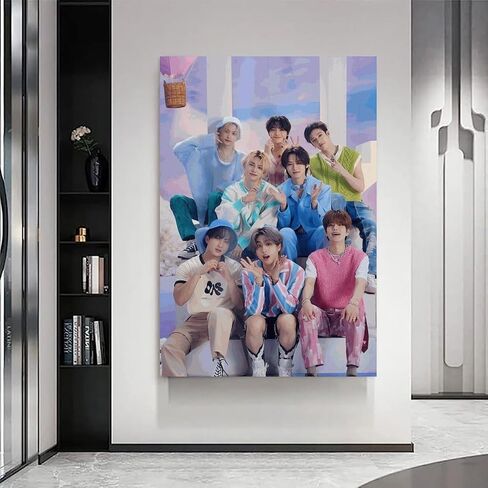 DAUO Stray Kids Boy Group Vintage Aesthetic Poster Poster Canvas Posters Decorative Room Aesthetic Bedroom Decor Wall Art Office Home Deco12x18inch(30x45cm) Unframe-style in Saudi Arabia