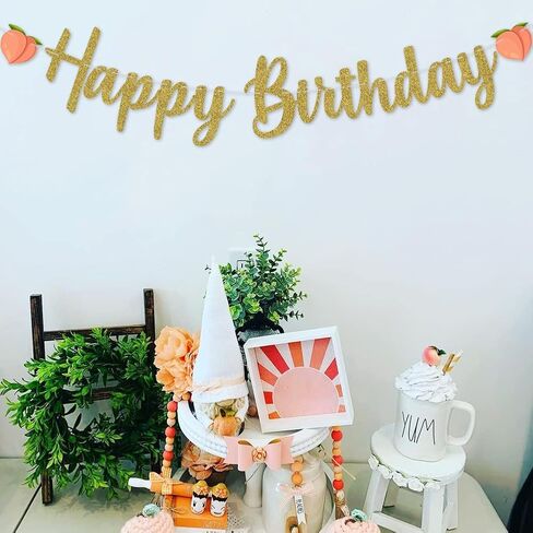 Peach Theme Baby Birthday Banner-1st Birthday High Chair Banner Peach Theme Party，One Sweet Peach Birthday Decorations, Crush Cake Photo Props Background in Saudi Arabia