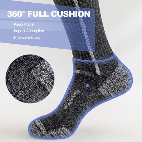 Men's Cotton Crew Work Socks, 5 Pairs Cushioned Boot Socks,Moisture Wicking Athletic Socks for Hiking Sports Running in Saudi Arabia