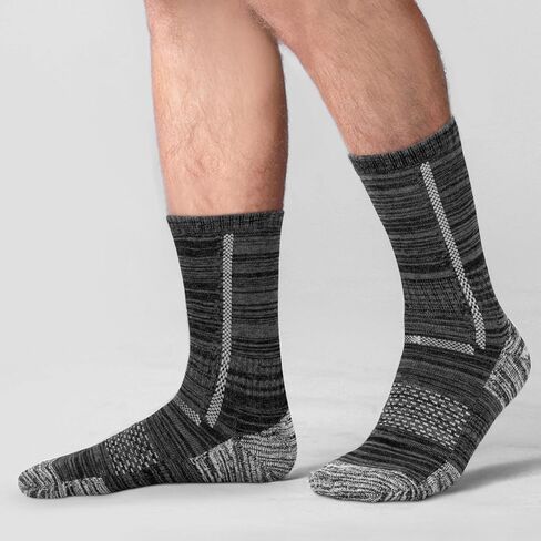 Men's Cotton Crew Work Socks, 5 Pairs Cushioned Boot Socks,Moisture Wicking Athletic Socks for Hiking Sports Running in Saudi Arabia