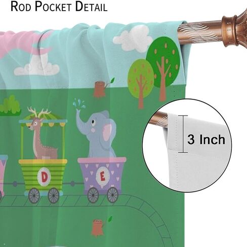 Kids Alphabet ABC Blackout Curtains, Cartoon Animal Colorful Crayon Classroom Printed Window Drapes, for Children Boys Girls Living Room Bedroom 21(W)*45(L) 2 Panels in Kuwait